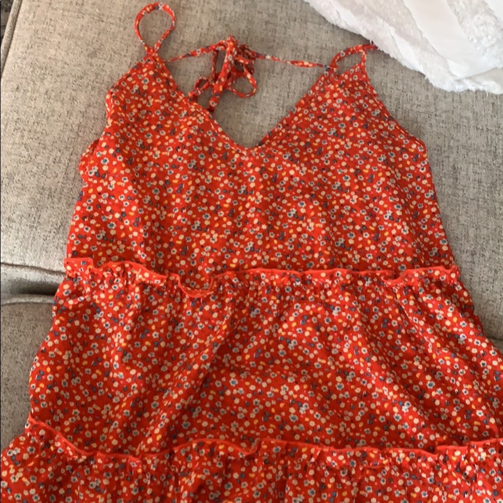 Red Floral Pattern Blouse